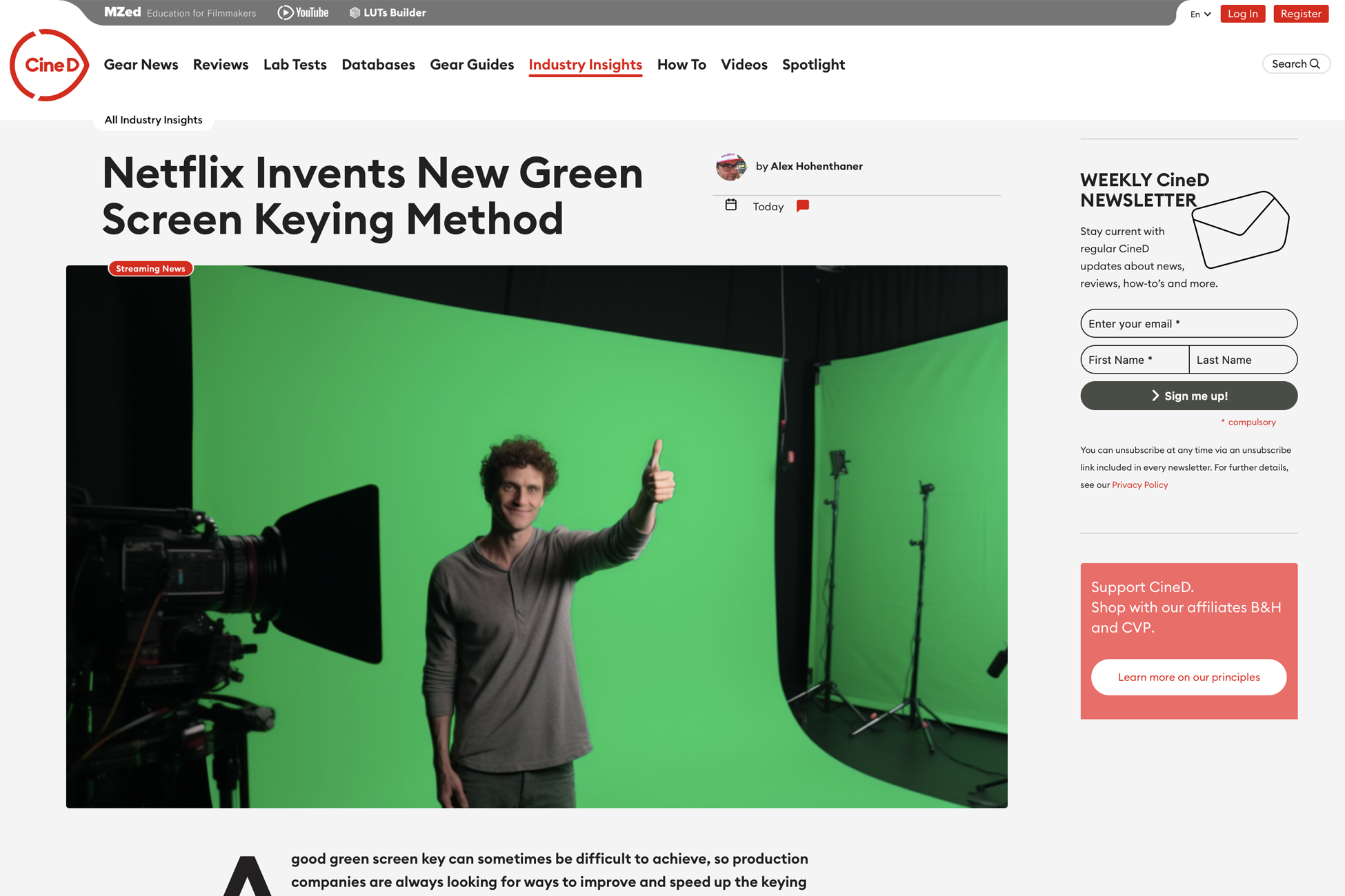 Netflix Invents New Green Screen Keying Method